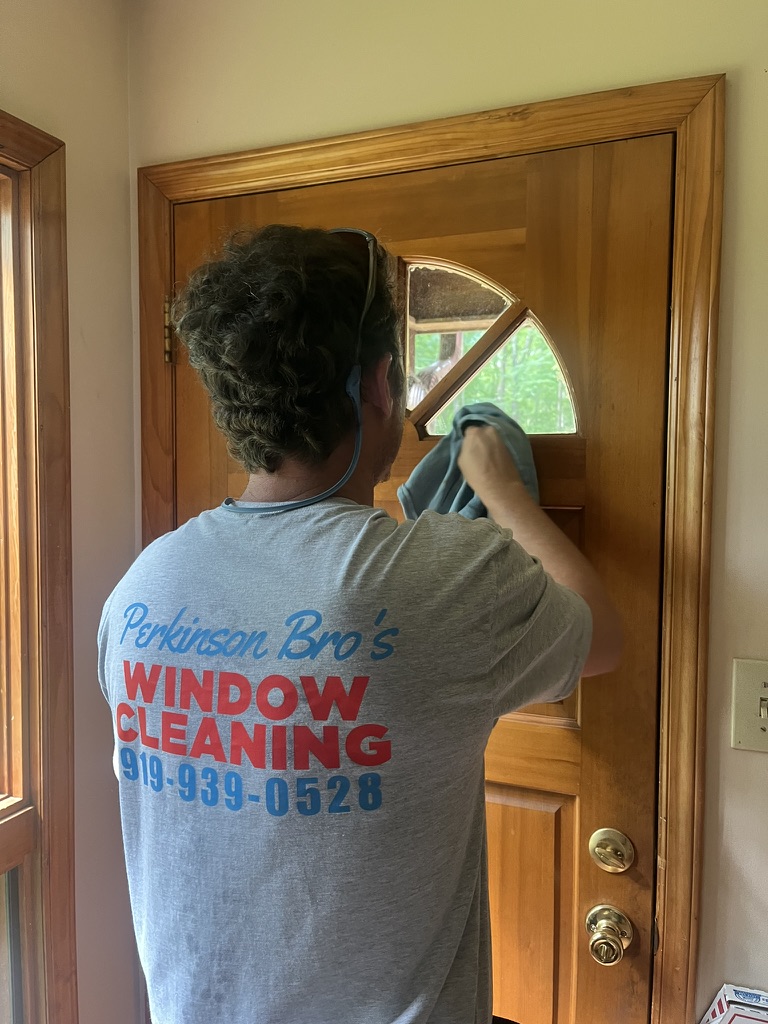 Interior glass and door detail cleaning